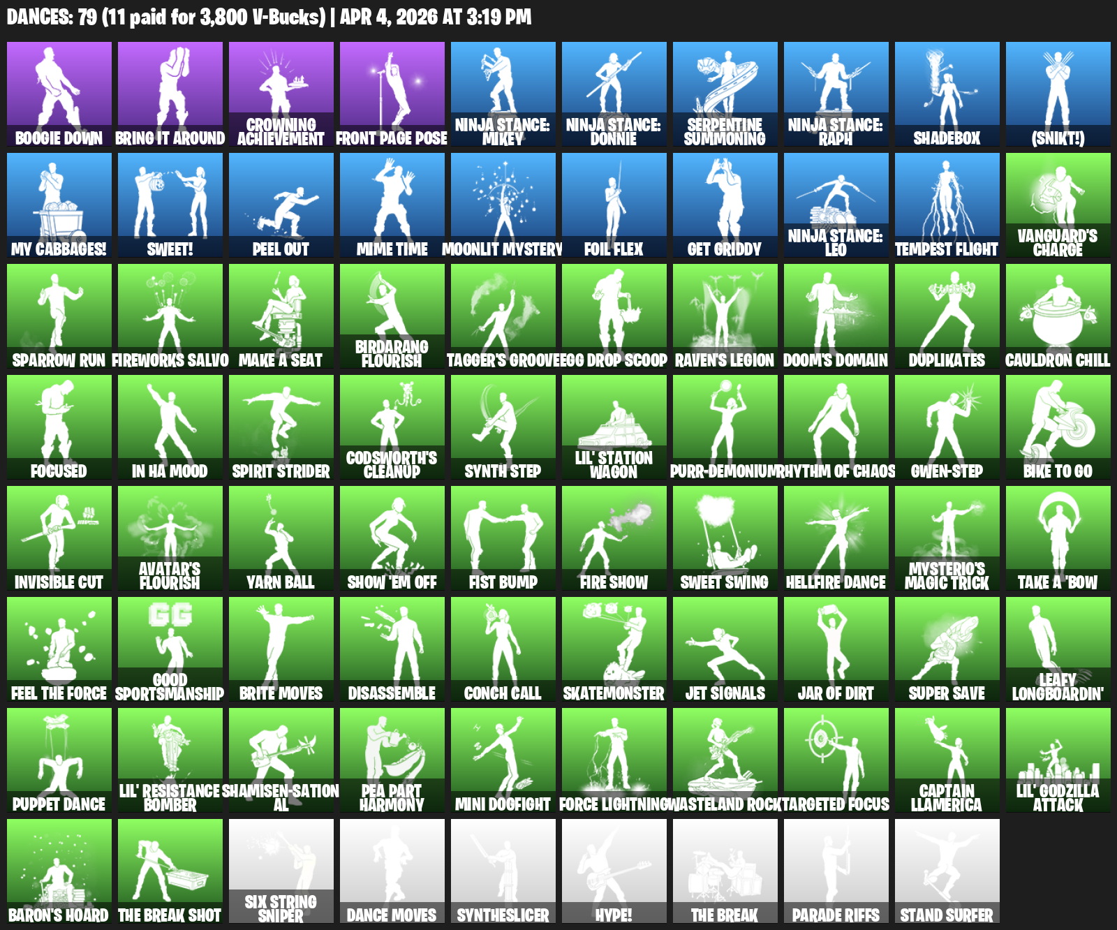 Example Raika locker — Dances