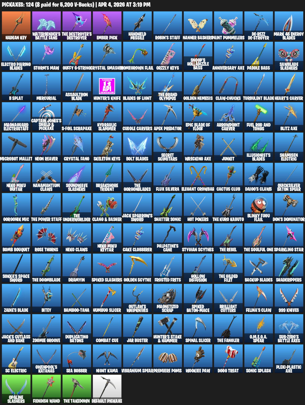 Example Raika locker — Pickaxes